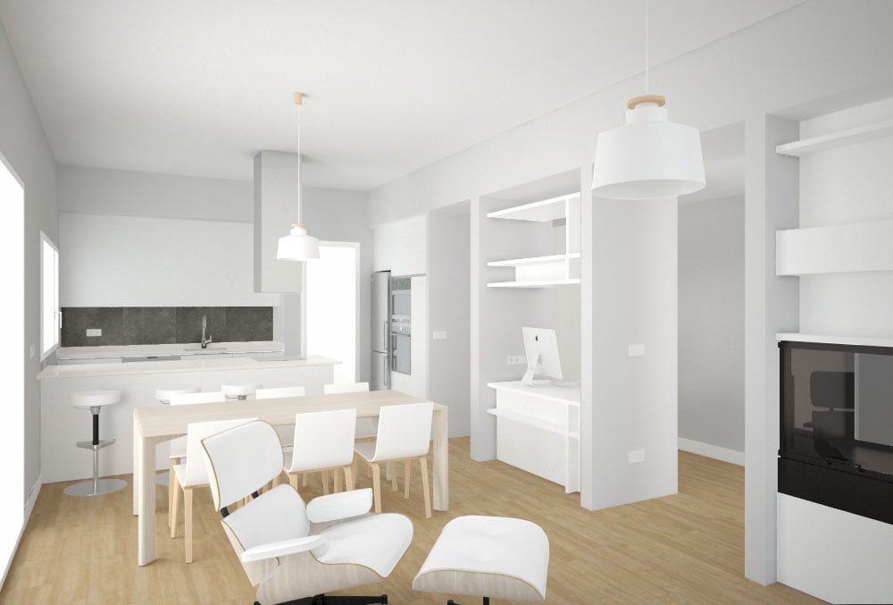 salon casa prefabricada cuatro dormitorios. Atlántida Homes