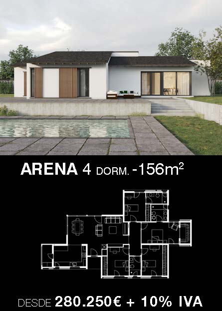 Casas prefabricadas de diseño. Arena 4 dormitorios y 3 baños